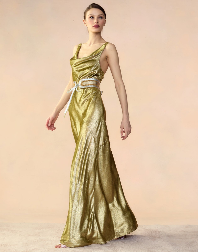 Liquid Gold Lamé Dress 1