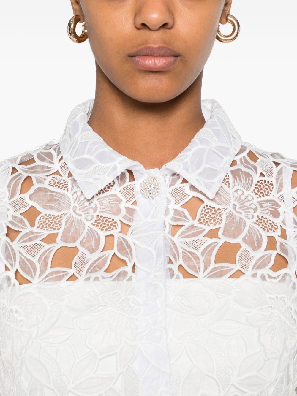 floral-lace shirt - 5