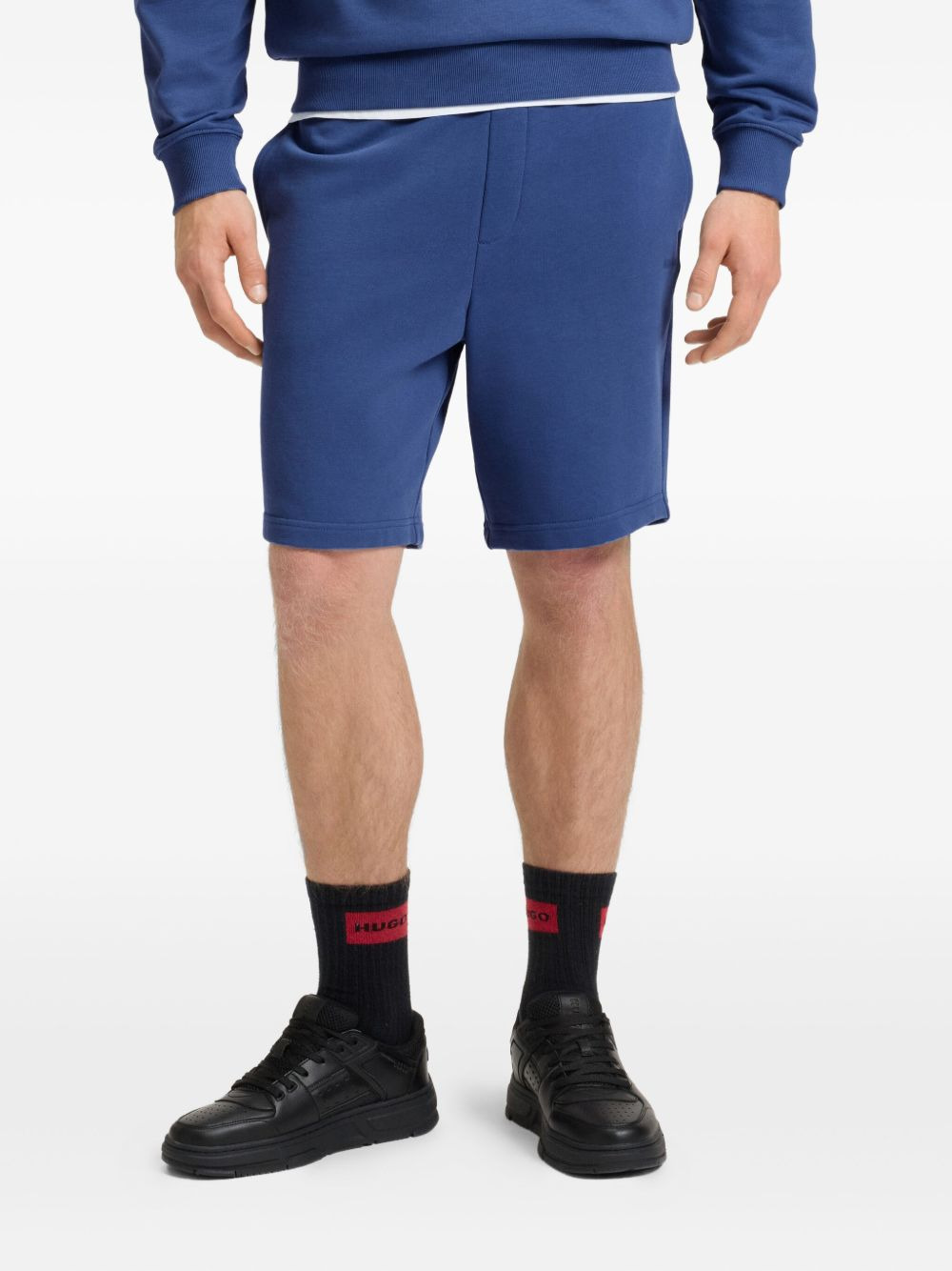drawstring track shorts - 4