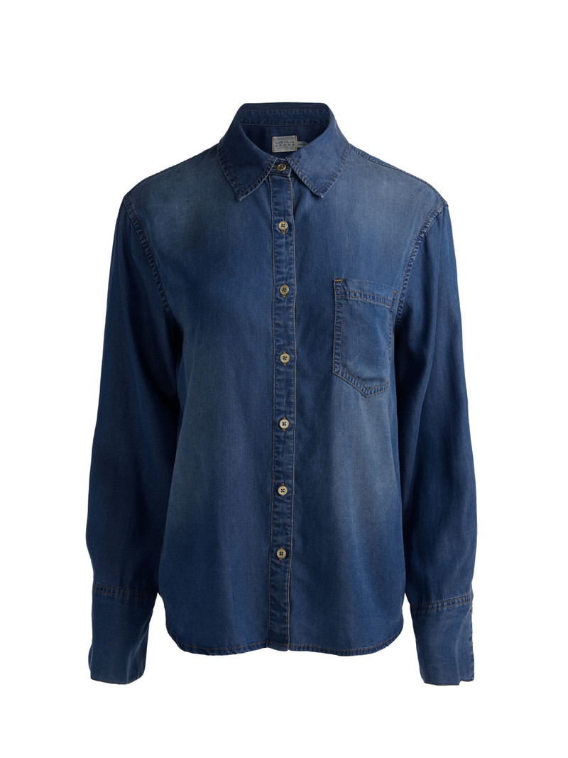 FINELY OVERSIZED DENIM BUTTON DOWN - BROOKLYN BLUE 1