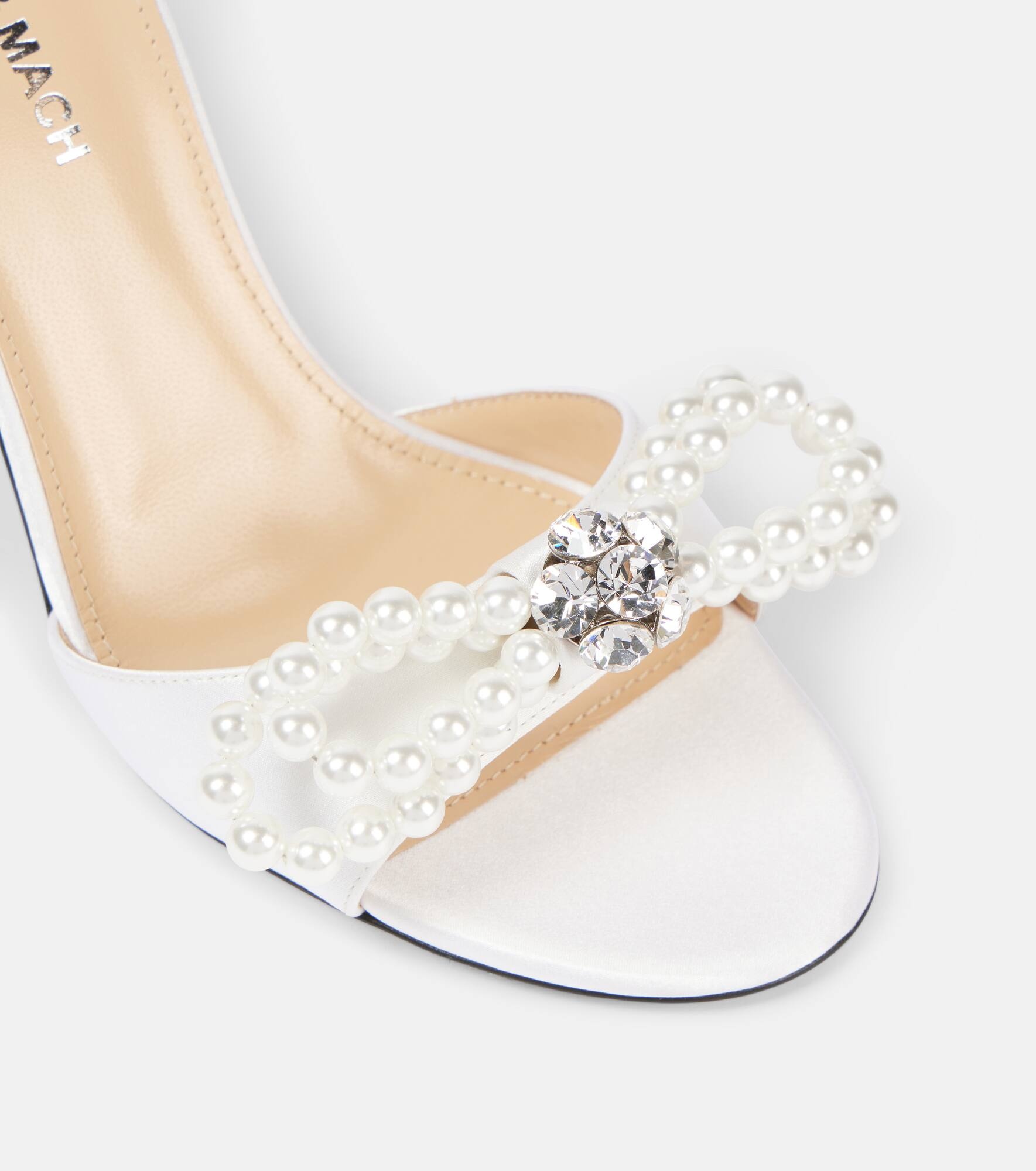 Double Bow embellished satin mules - 5