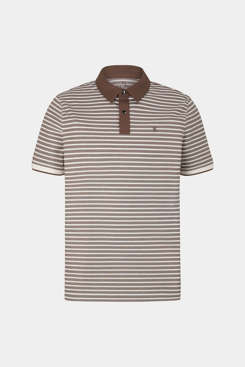 Timo Polo shirt in Brown/White 1