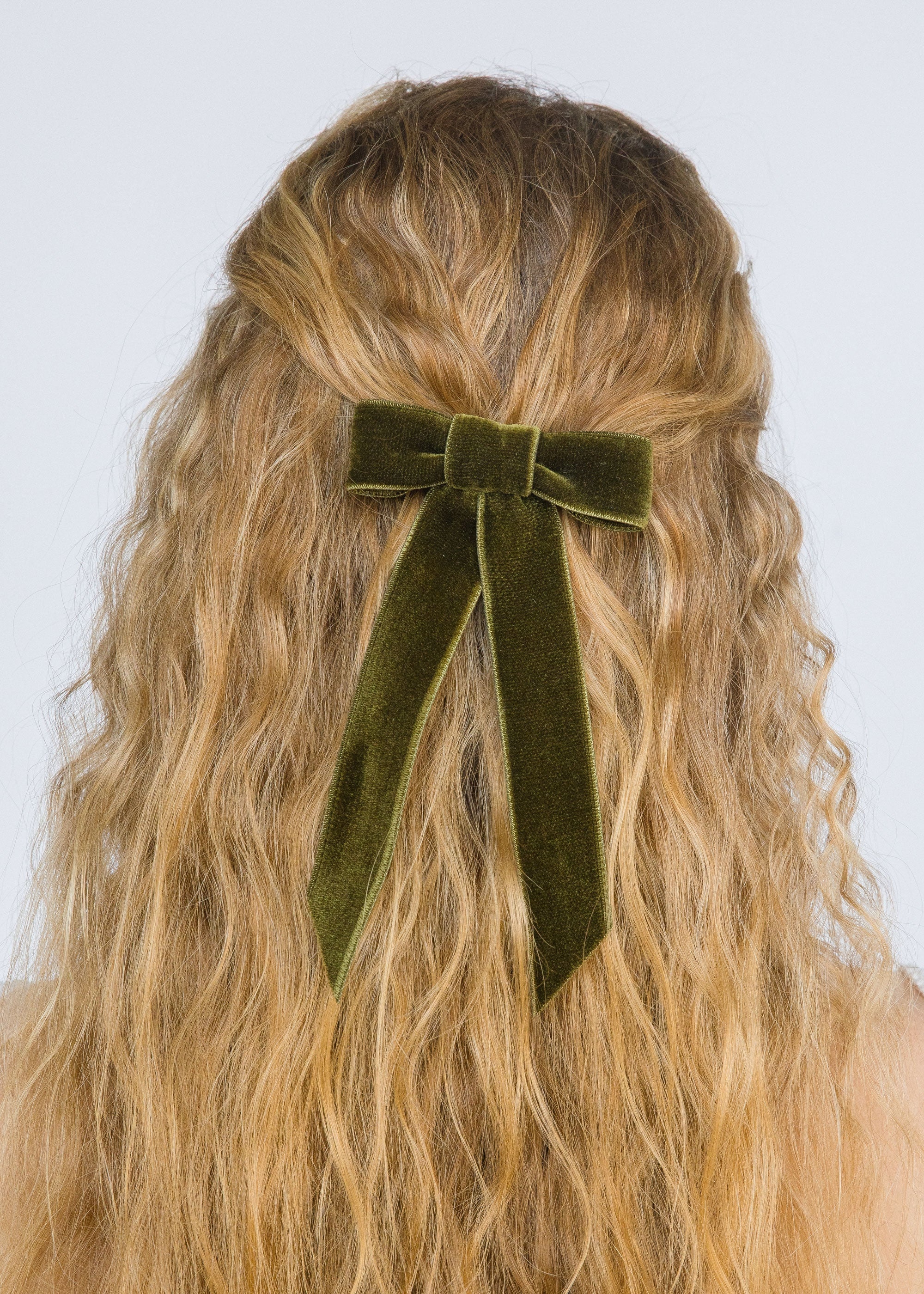 Velvet Bow Barrette - 3