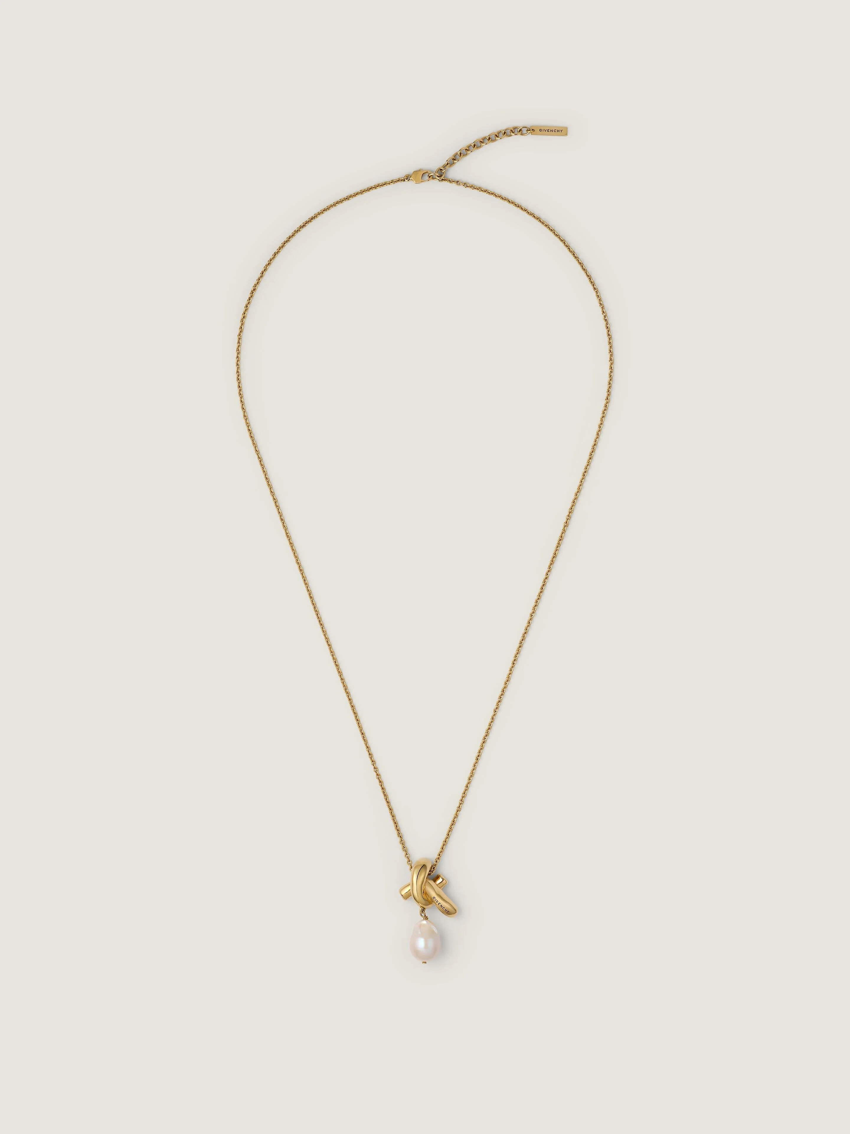 CHAIN LINK NECKLACE IN METAL AND PEARL - 1