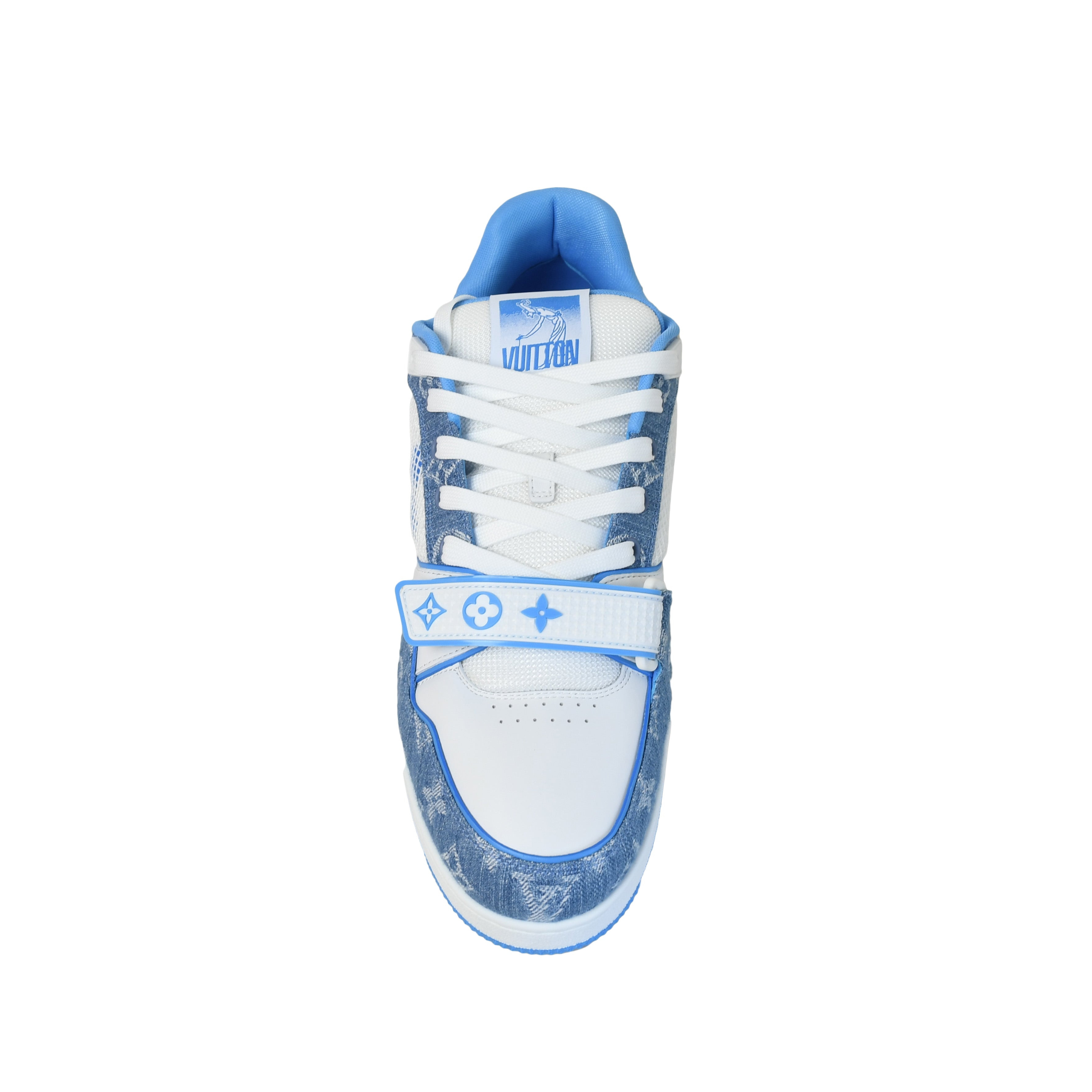 Louis Vuitton Monogram Strap Trainer White Blue - 4