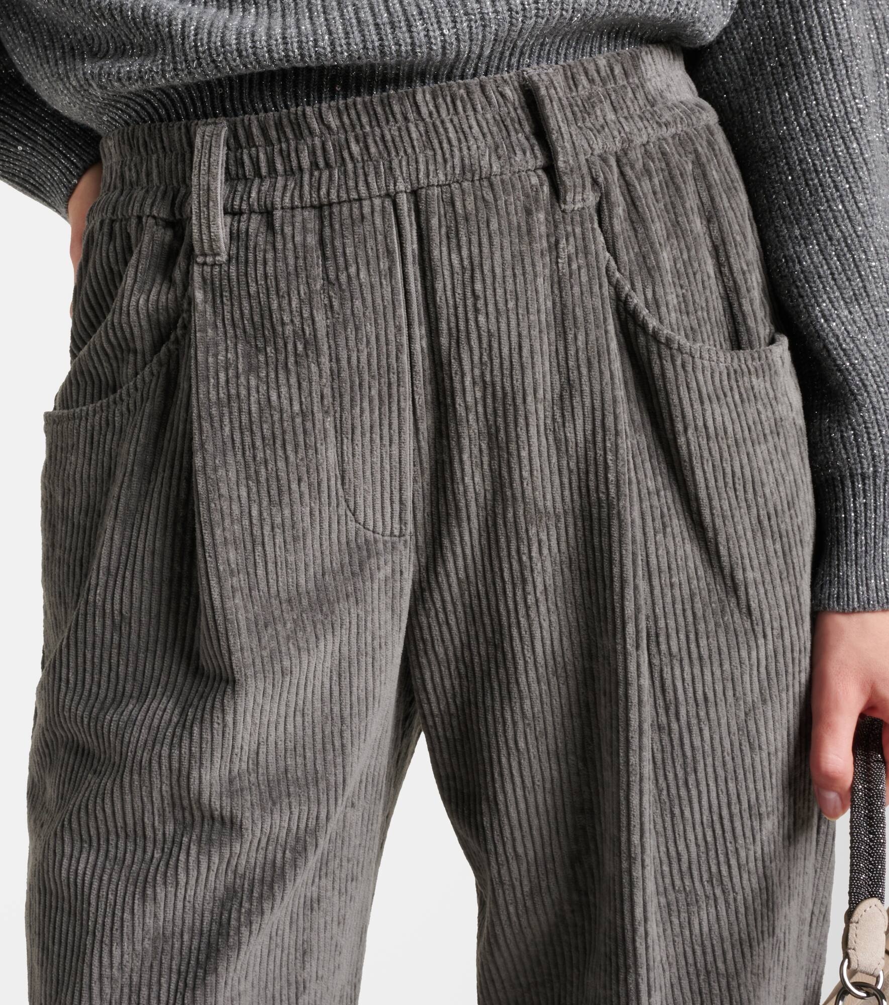 Pleated cotton straight pants - 4