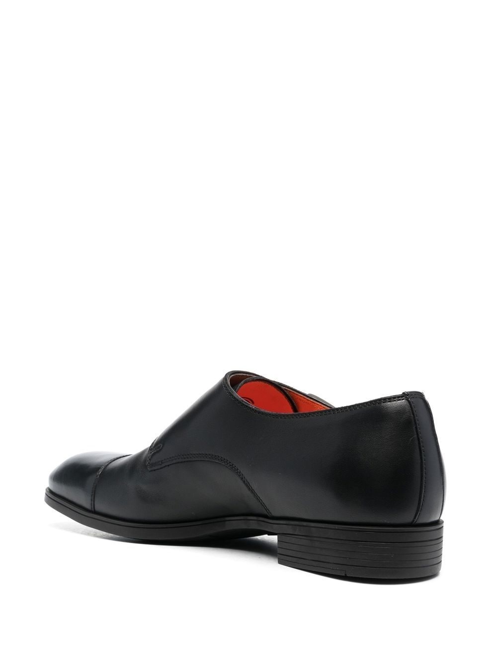 double-buckle leather monk shoes - 3