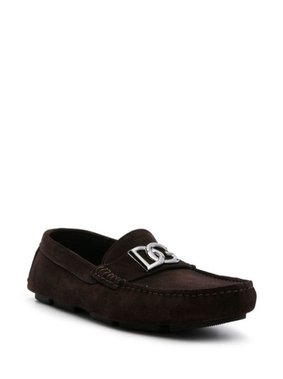 Dolce & Gabbana logo-plaque suede loafers outlook