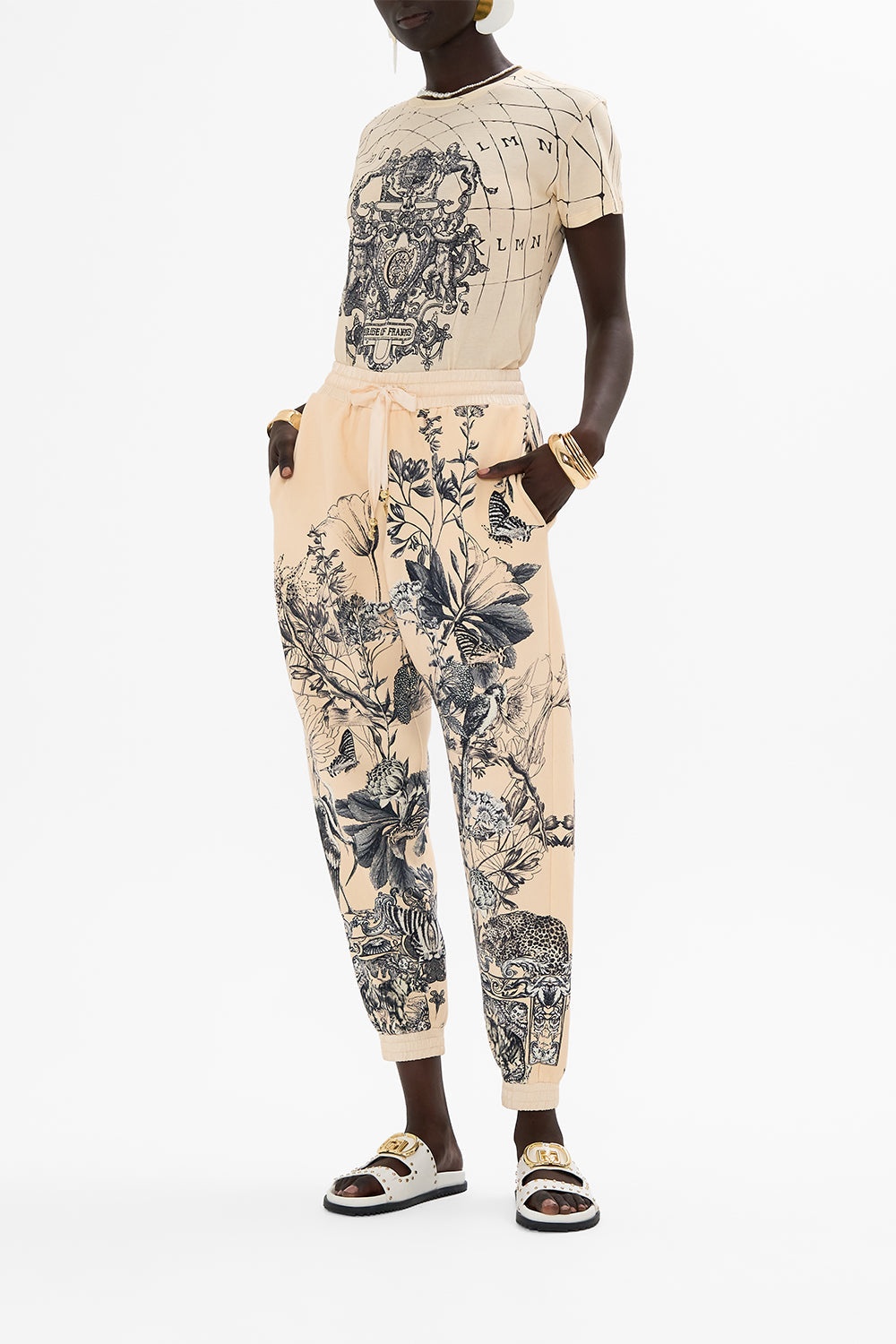 JERSEY TRACK PANT WITH SILK DETAILS - 4