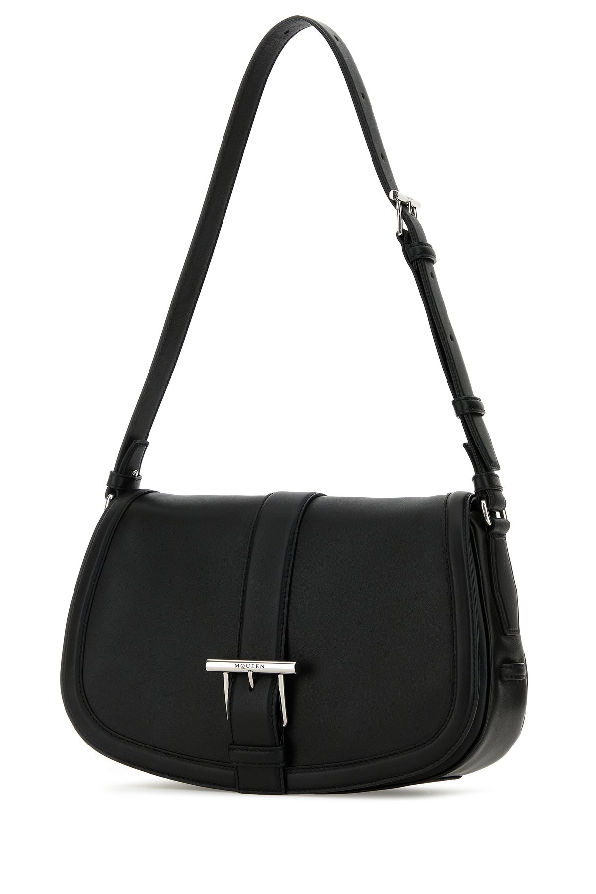 Black leather large Satchel crossbody bag - 2
