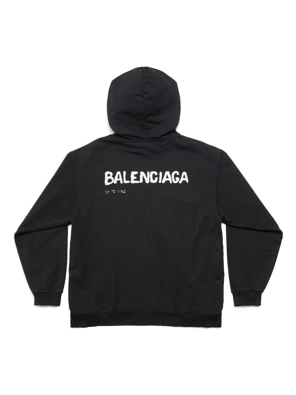 hand drawn-logo cotton hoodie - 2