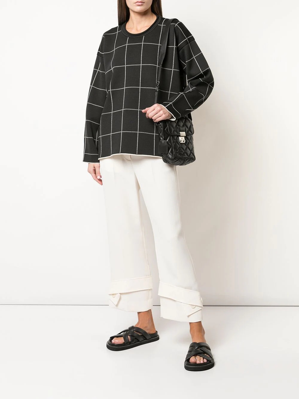 belted-cuff cropped trousers - 2