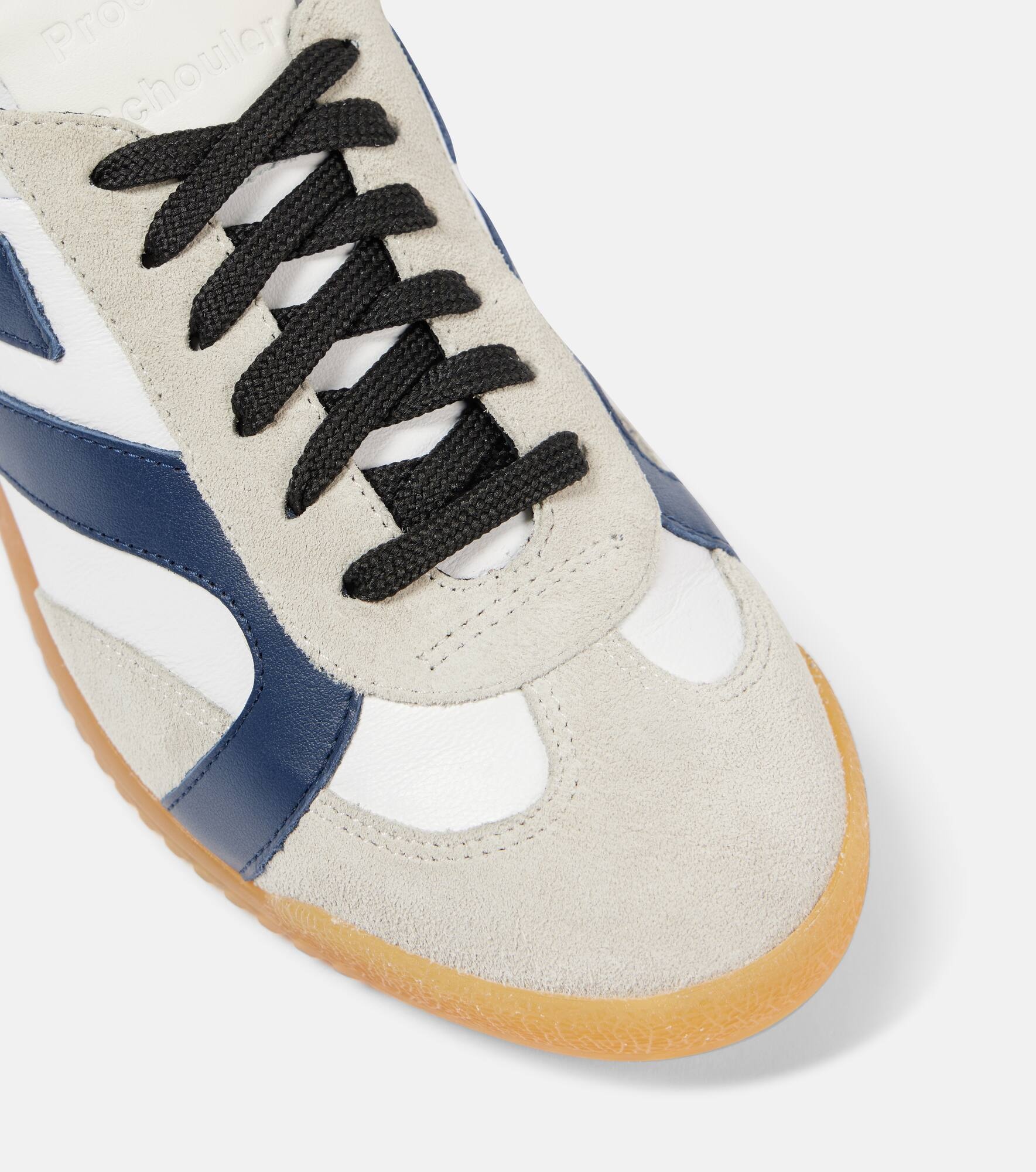 Track suede-trimmed leather sneakers - 5
