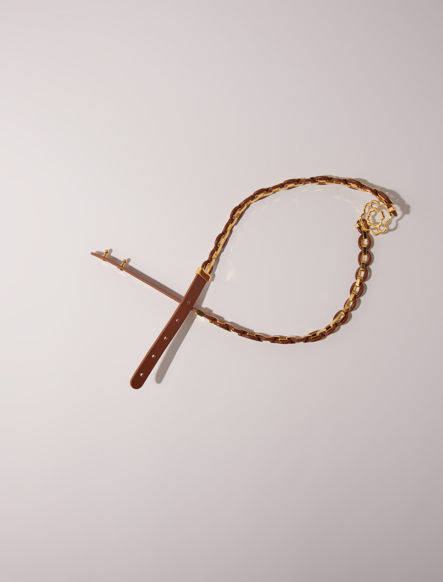 Leather belt with links - 2