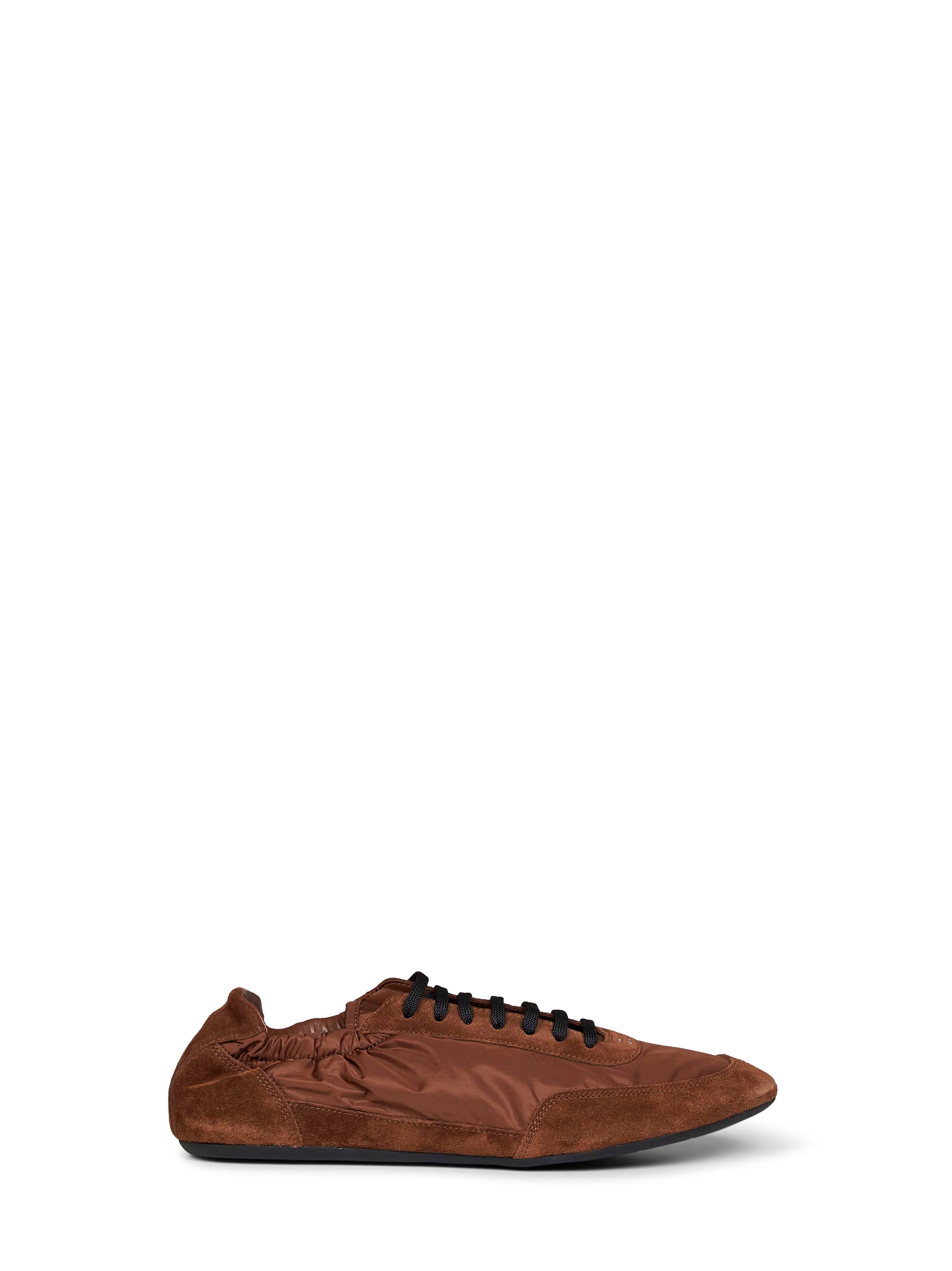 Prada Calzature Men Rosewood Brown Collapse Sneakers - 1