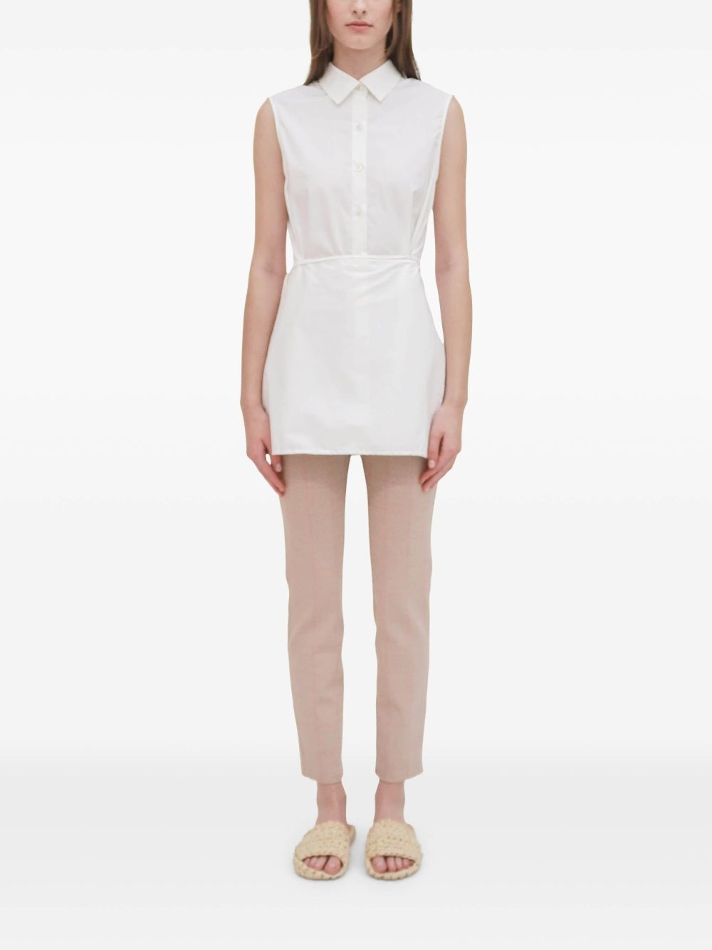 sleeveless asymmetric shirt - 4