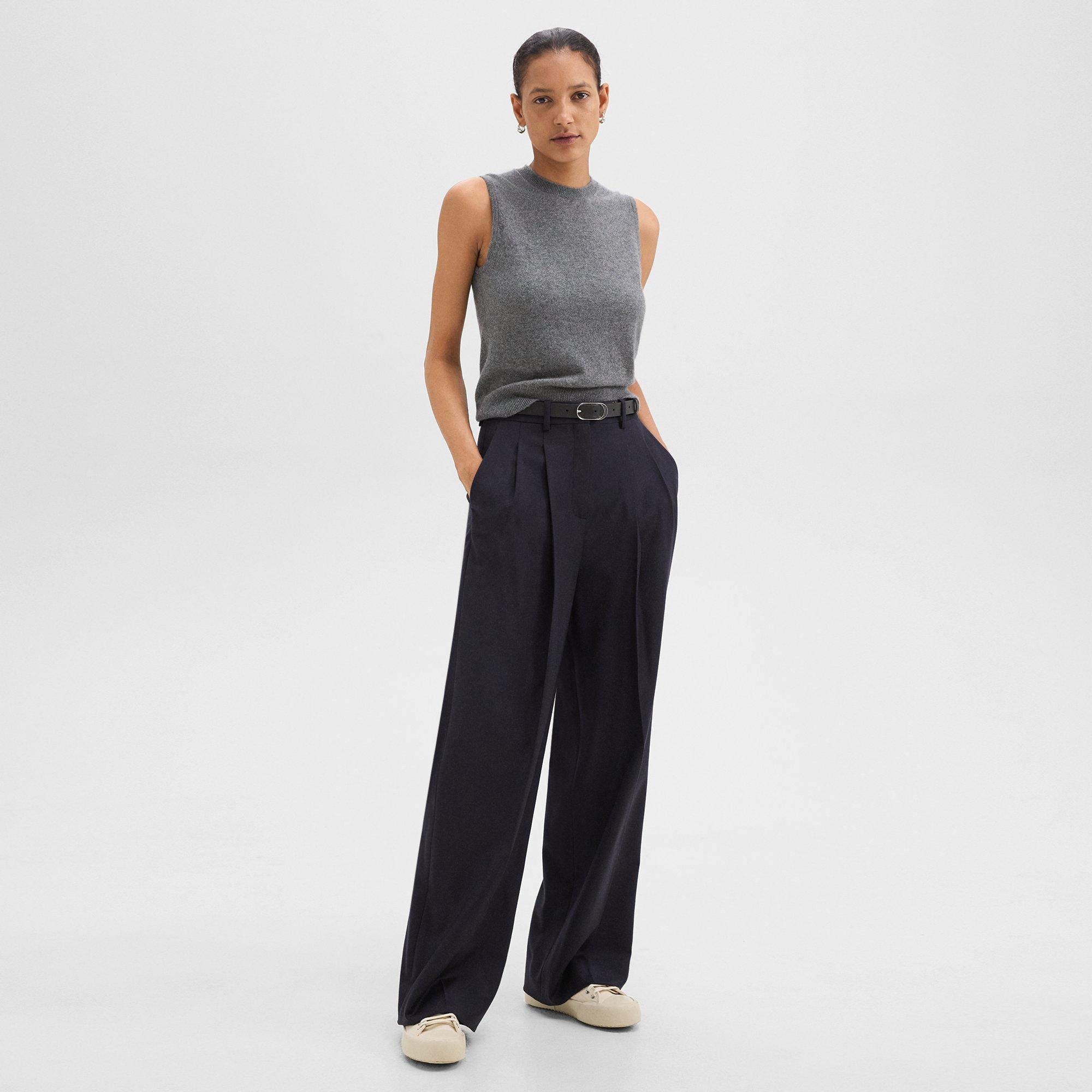 Double Pleat Pant in Sleek Flannel - 2