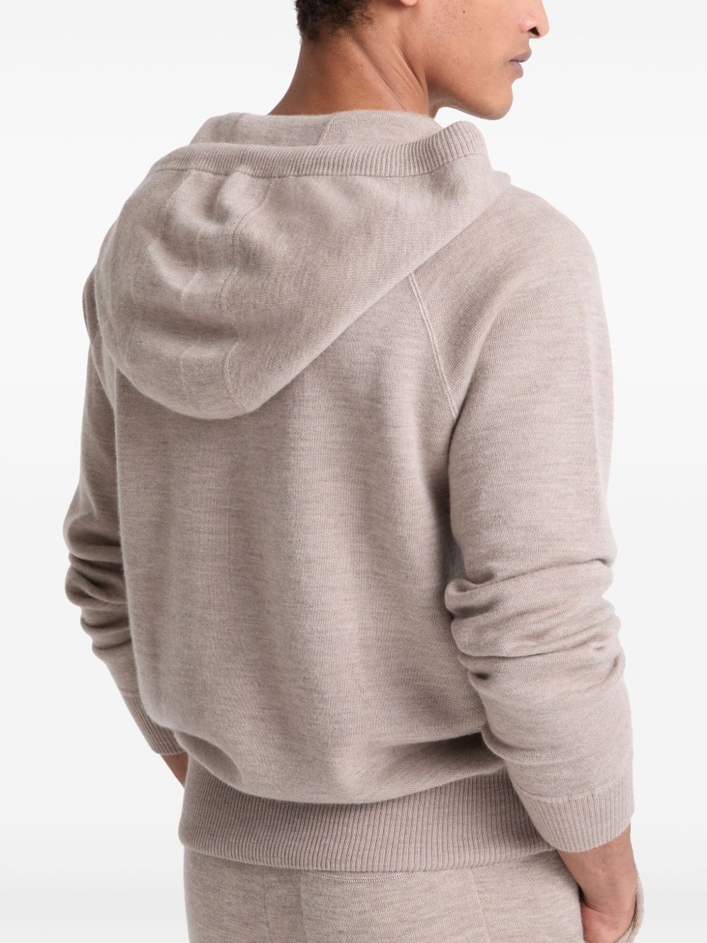 double-sided knitted hoodie - 4