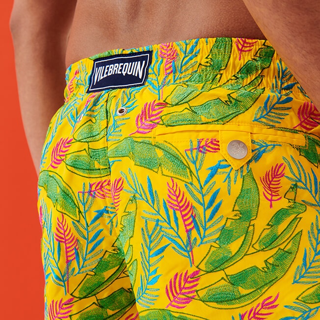 Men Swim Trunks Embroidered Leaves in the wind - Limited Edition - 5