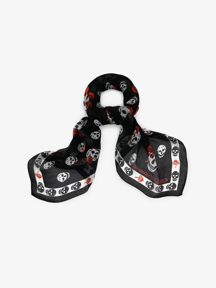 Women's Classic Mushroom Foulard in Black/orange - 2