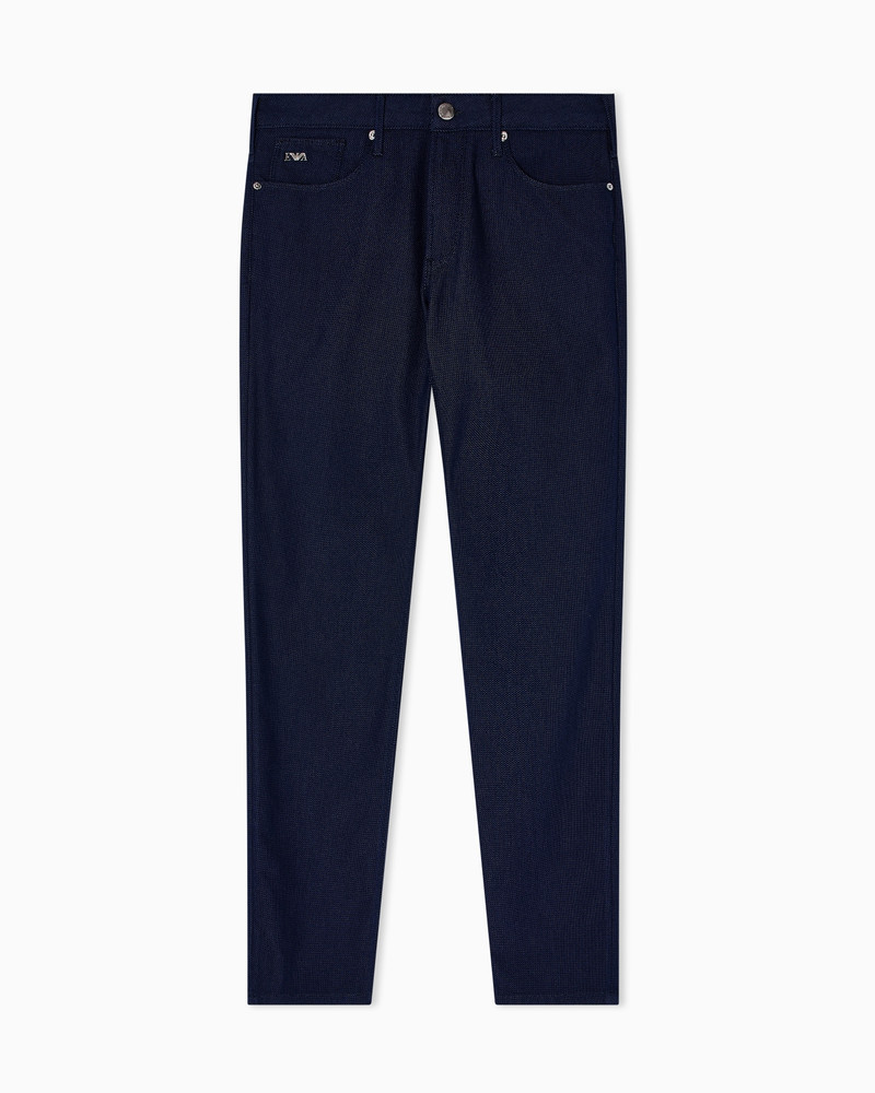 J06 SLIM-FIT, MICRO POLKA-DOT DENIM JEANS 1