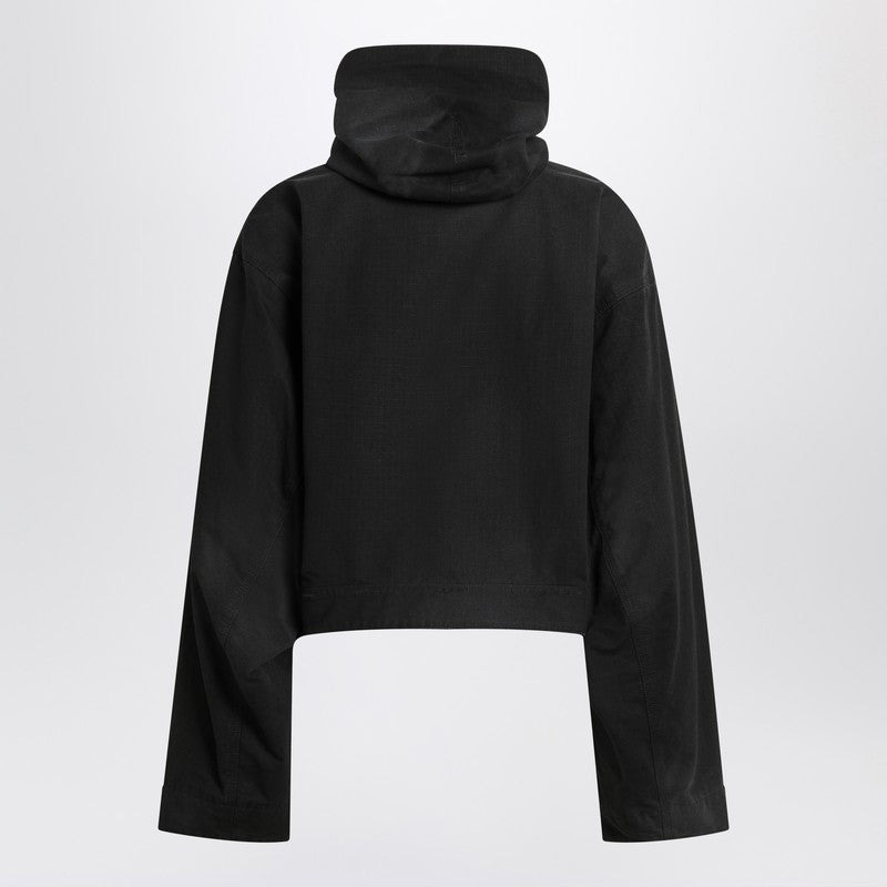 Balenciaga Cropped Jacket With Hood In Black Women - 2