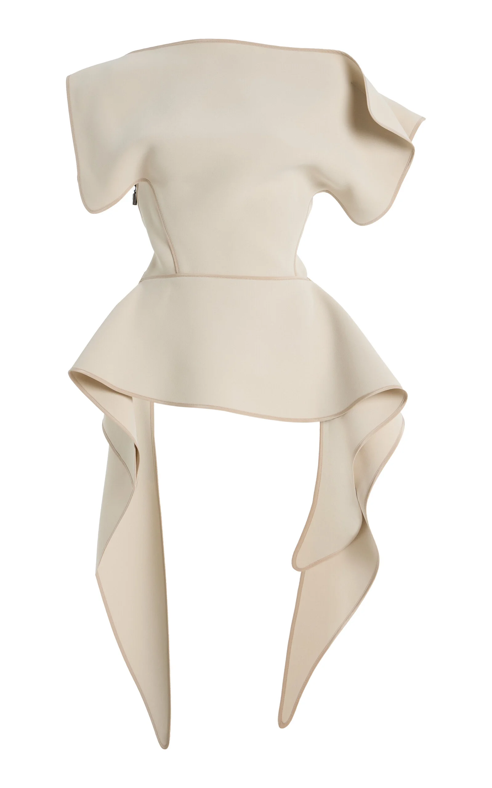 Resolute Draped Bonded-Crepe Top off-white - 1