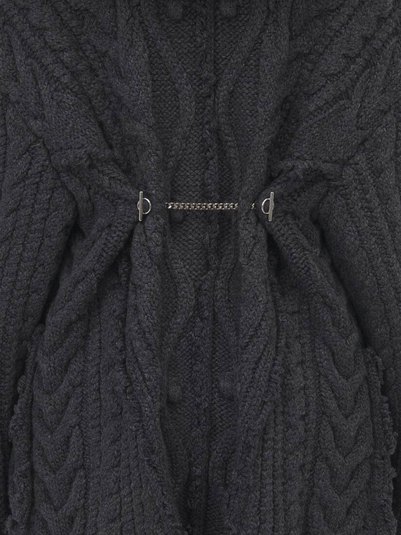 Oversized Cable Knit Cardigan - 5