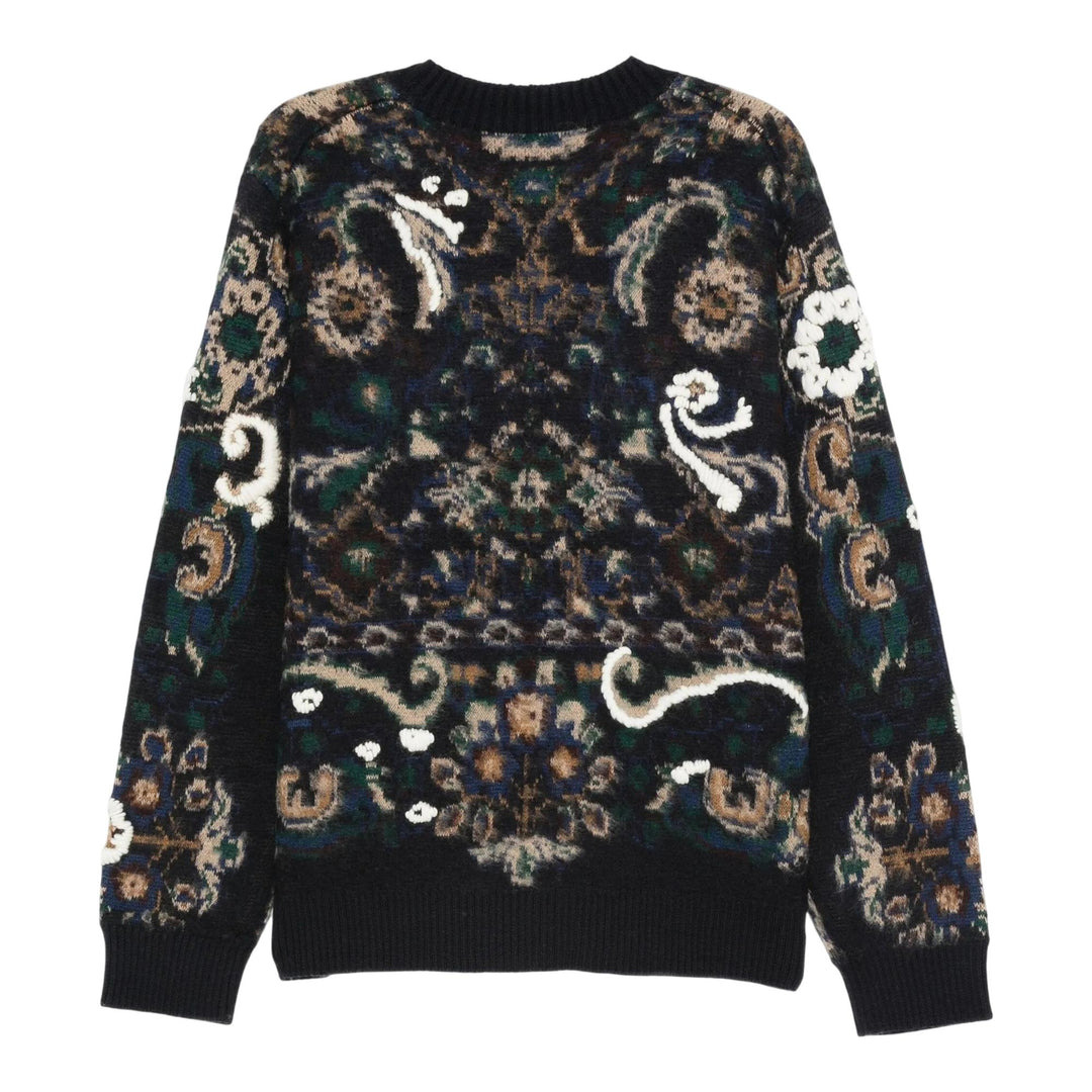 Floral Jacquard Knit Pullover - 2