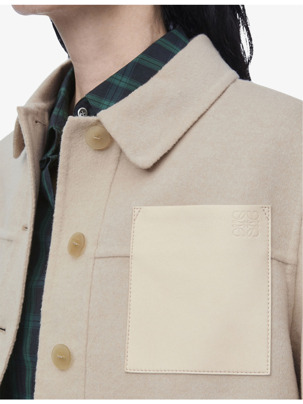 Workwear Logo-patch cashmere and wool jacket - 5