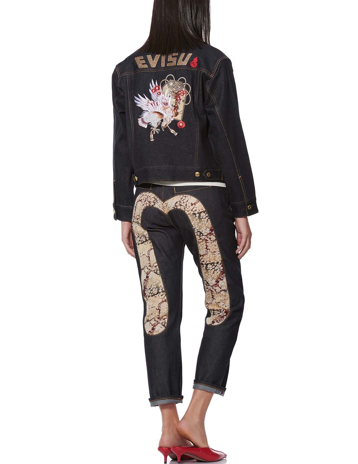 TAKA EMBROIDERED AND BROCADE APPLIQUÉ DENIM JACKET - 5