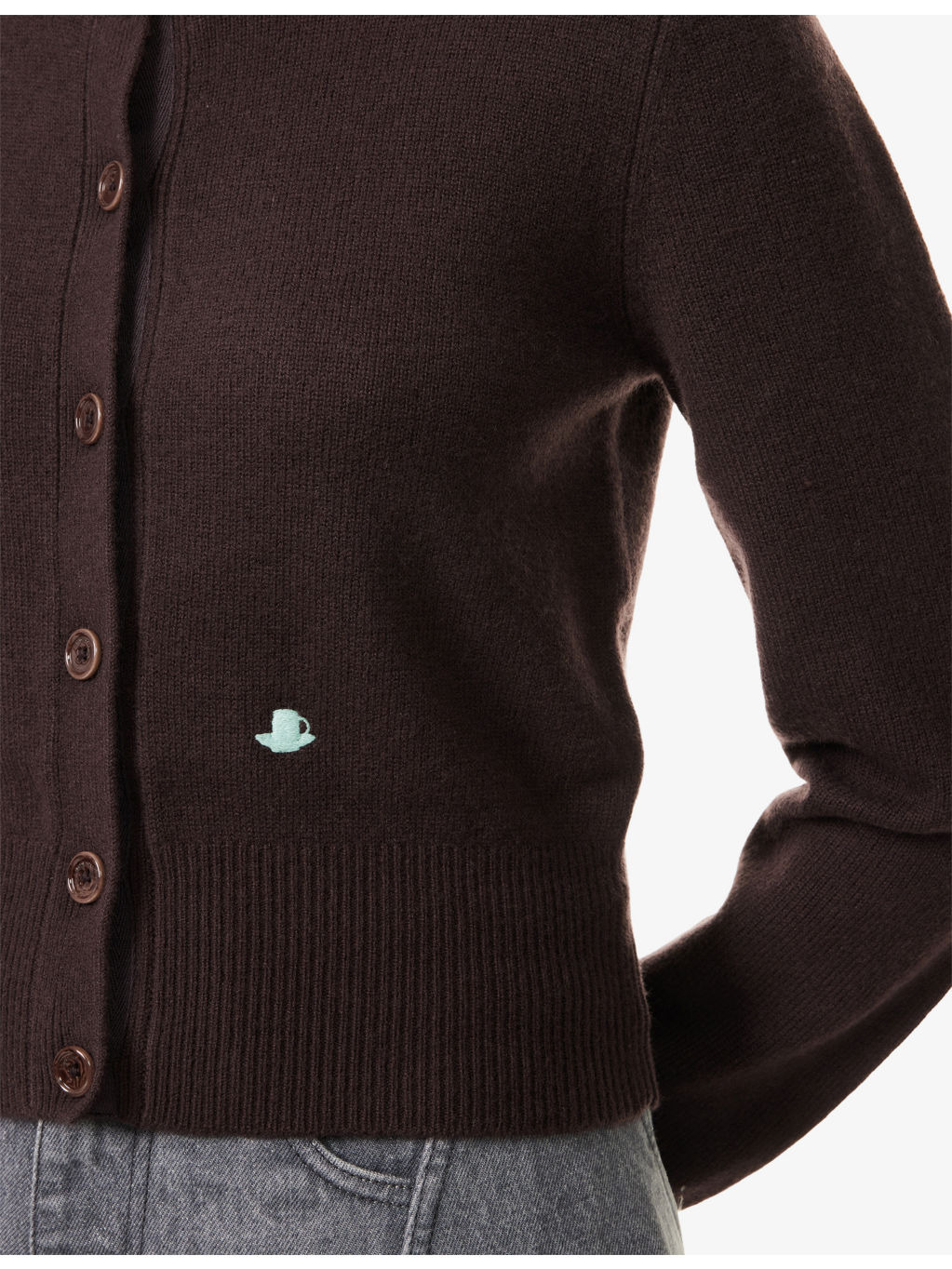 Regular-Fit Embroidered Wool Cardigan - 5