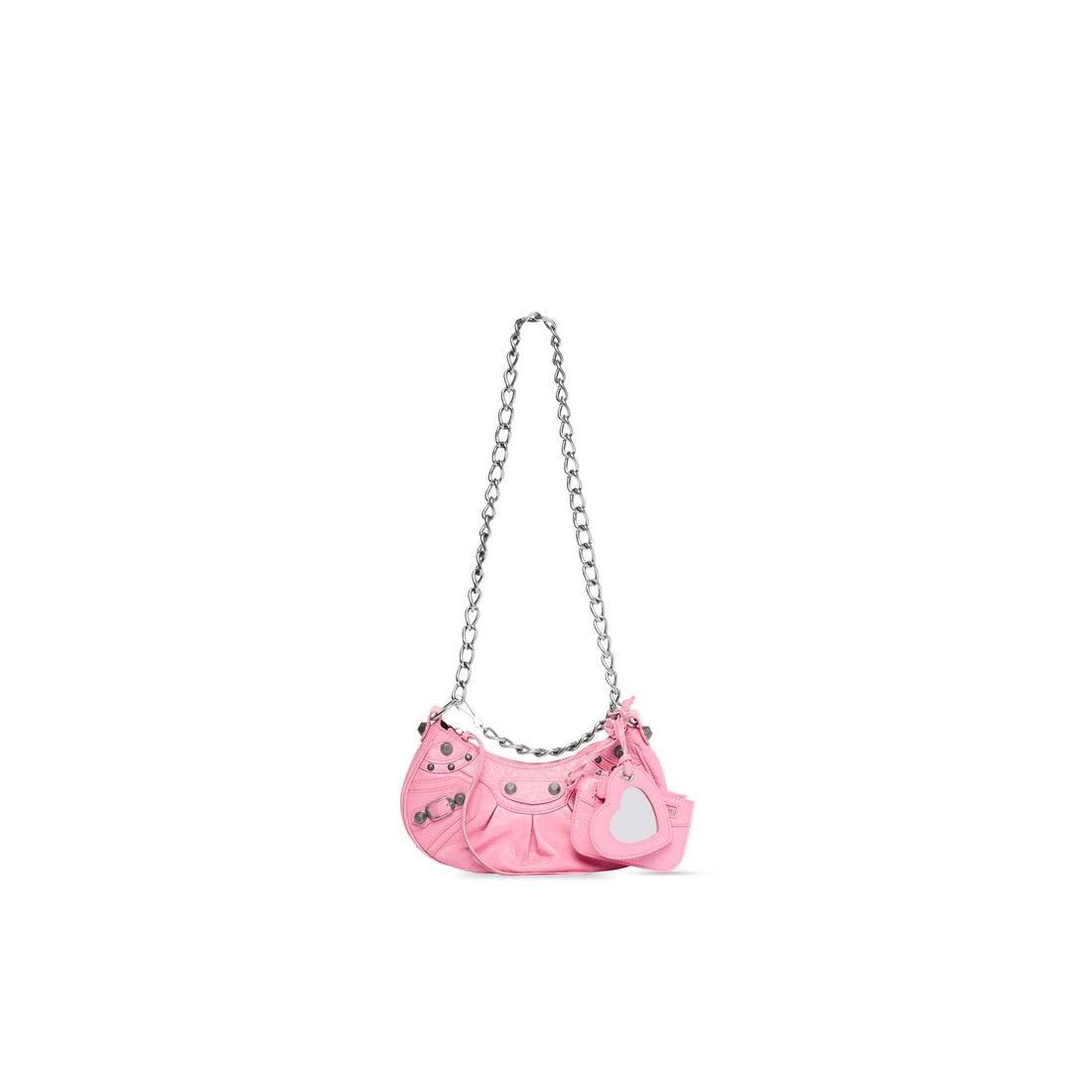 Women's Le Cagole Xs Shoulder Bag With Chain  in Pink - 5