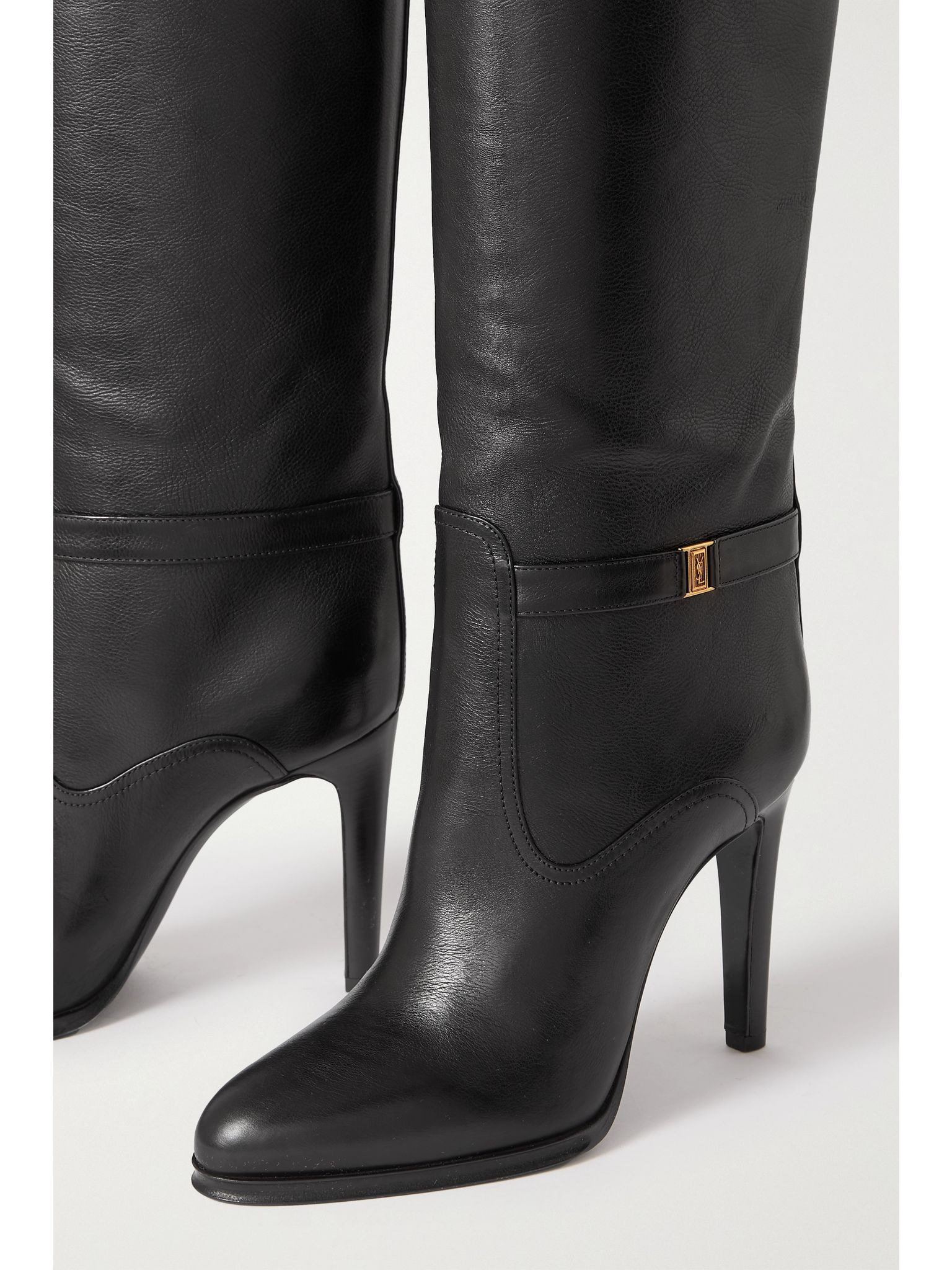 Diane logo-embellished leather knee boots Black - 4