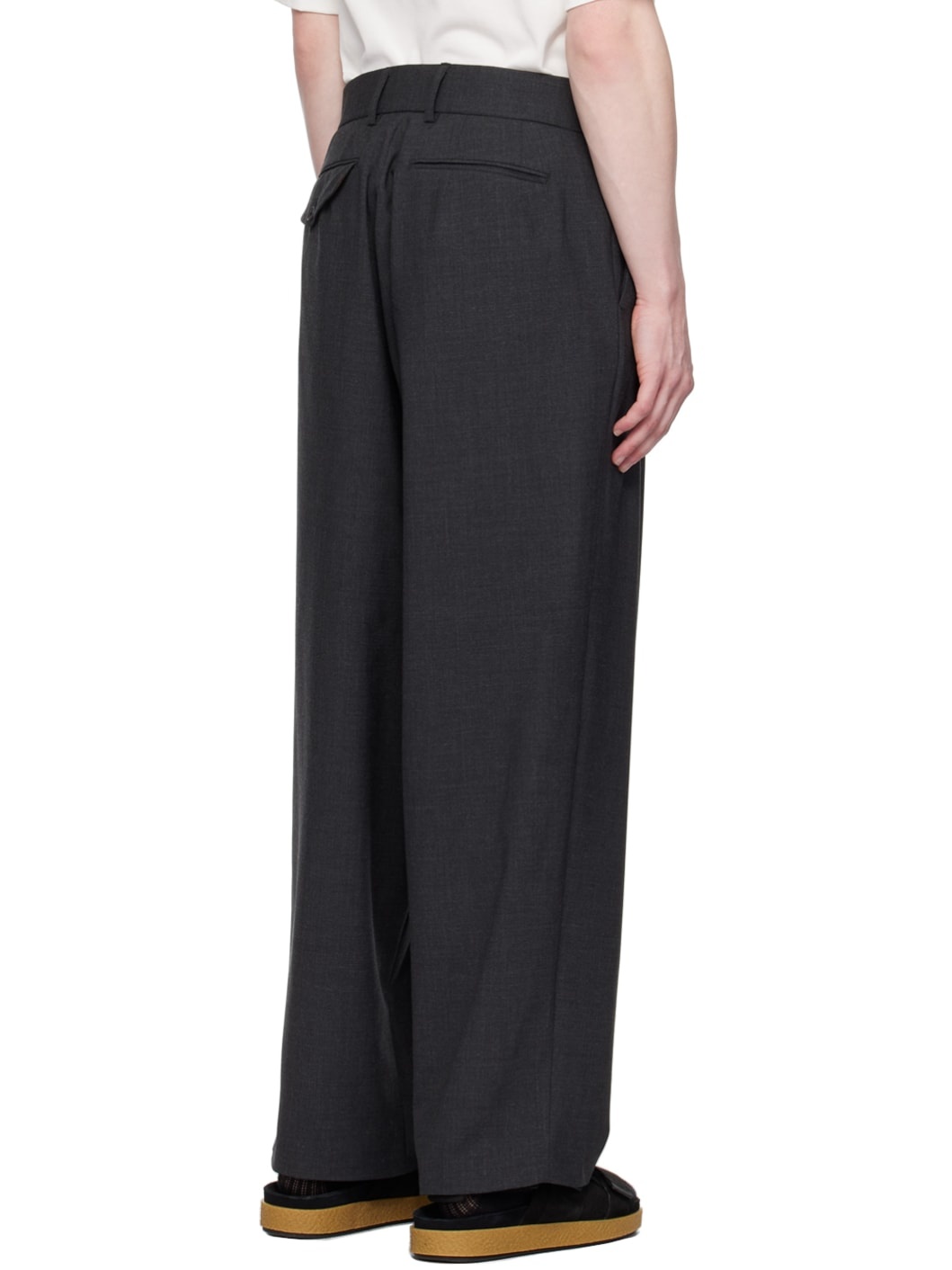 Gray Pleated Trousers - 3