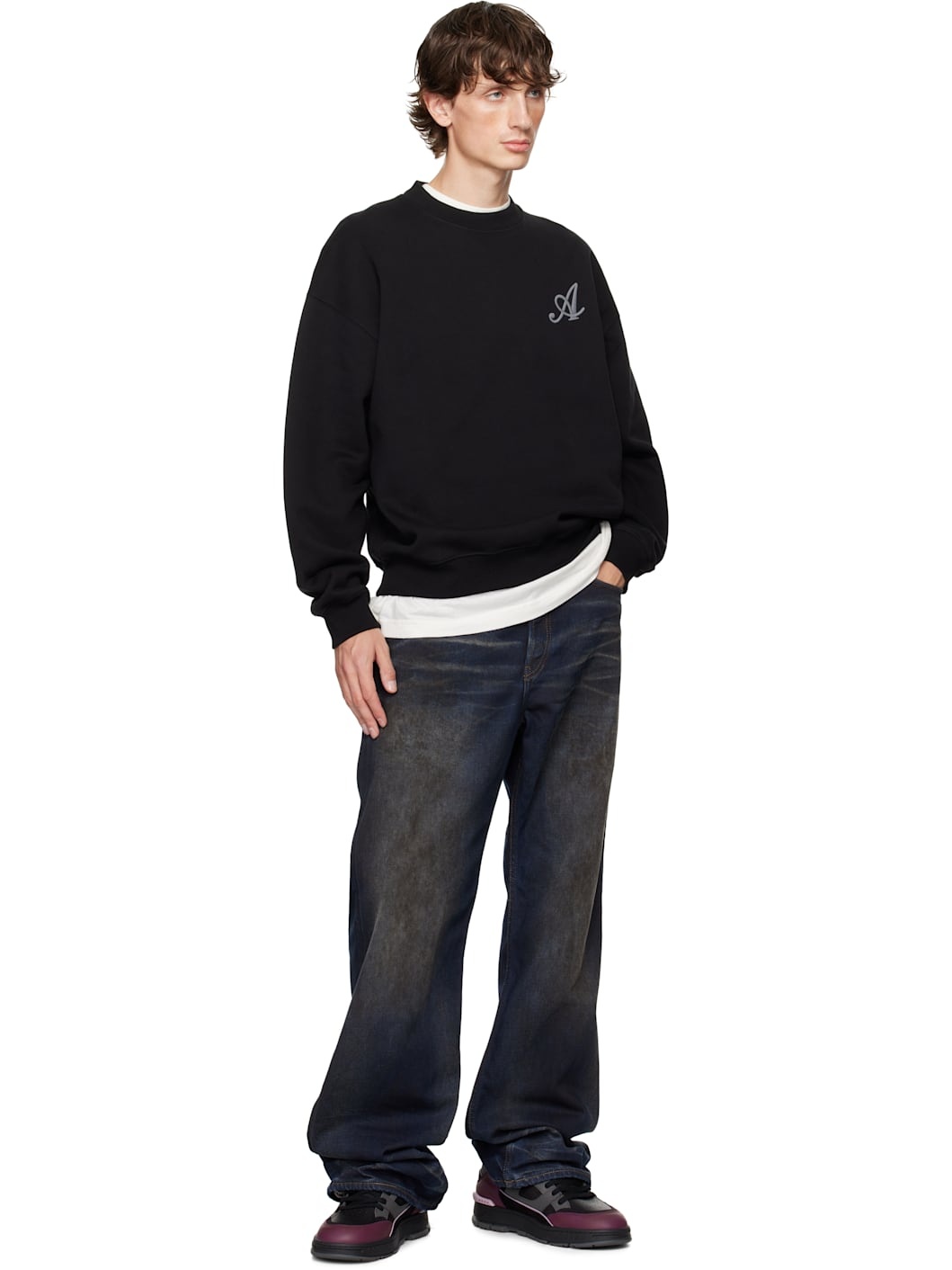 Black & Burgundy Area Lo Sneakers - 5