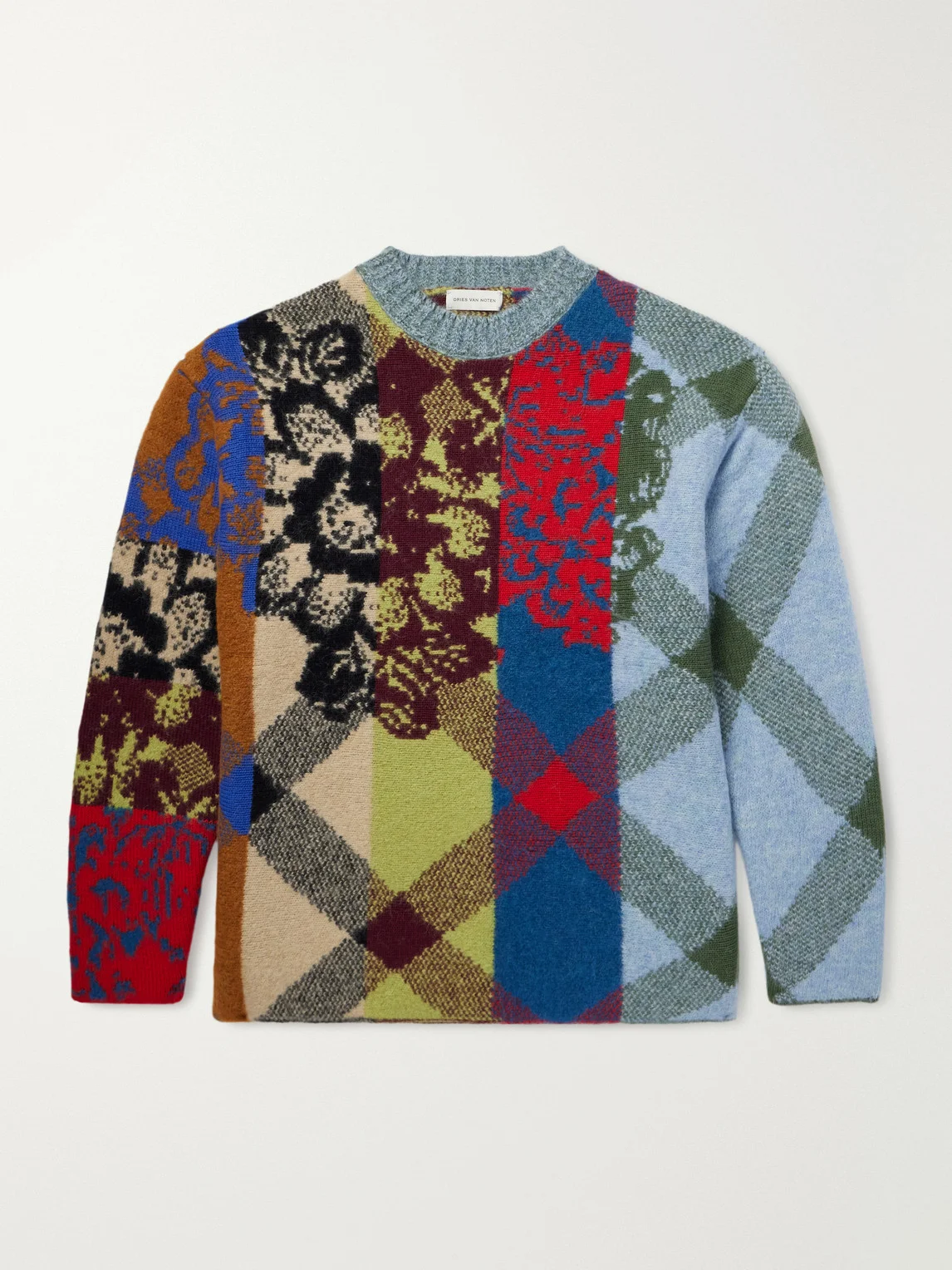 Patchwork Wool-Blend Sweater - 1