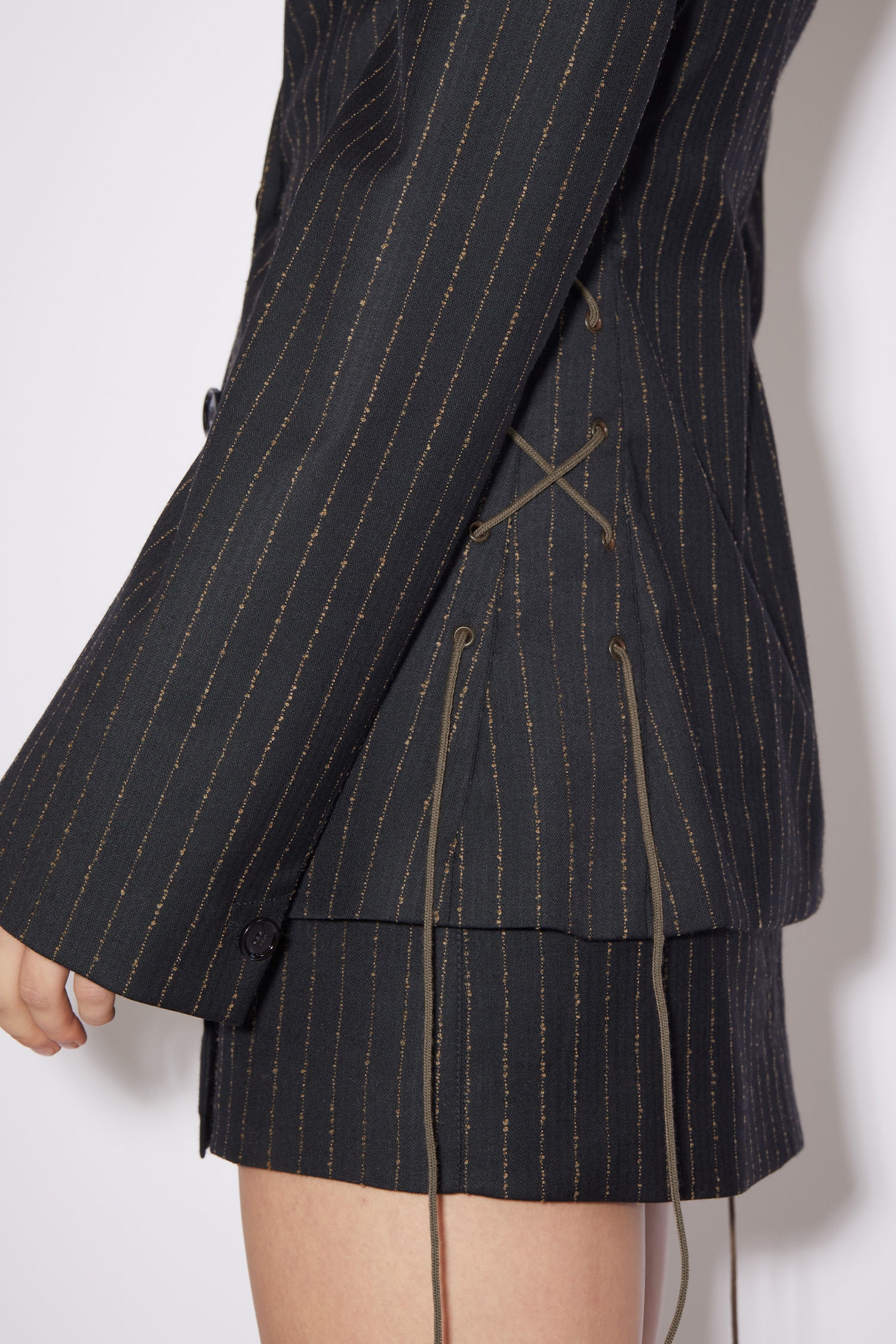 Laced suit jacket - Black - 5