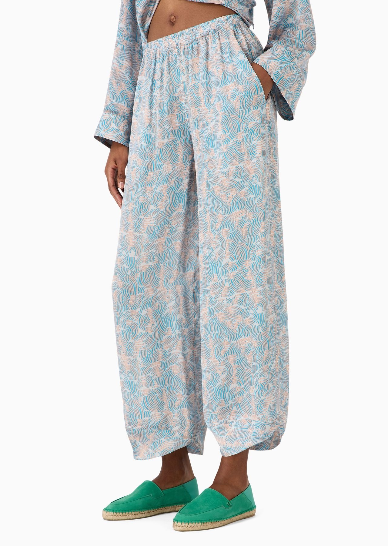 Wide printed silk trousers - 2