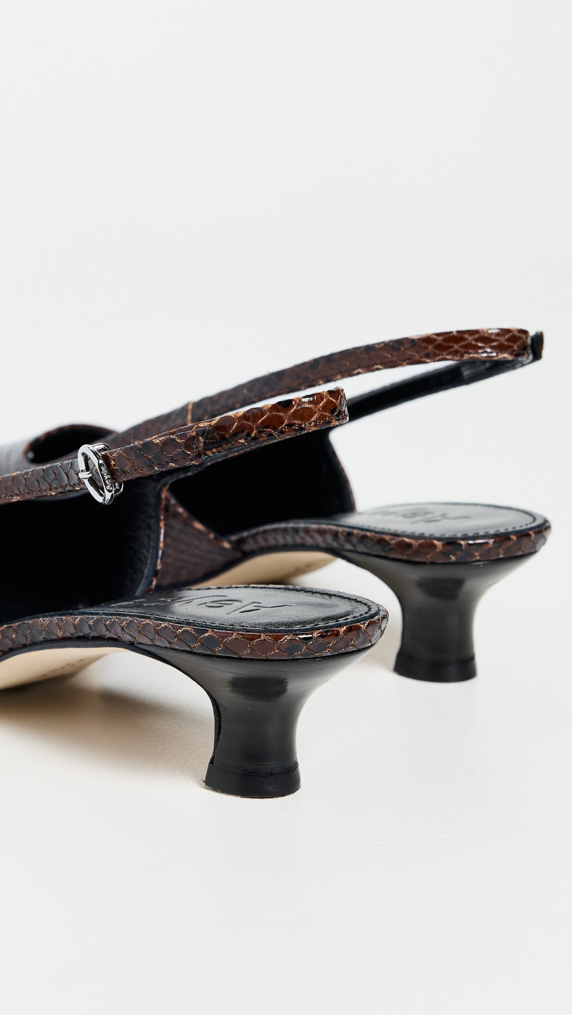 Catrina Snake Print Calf Leather Moka Heels - 3