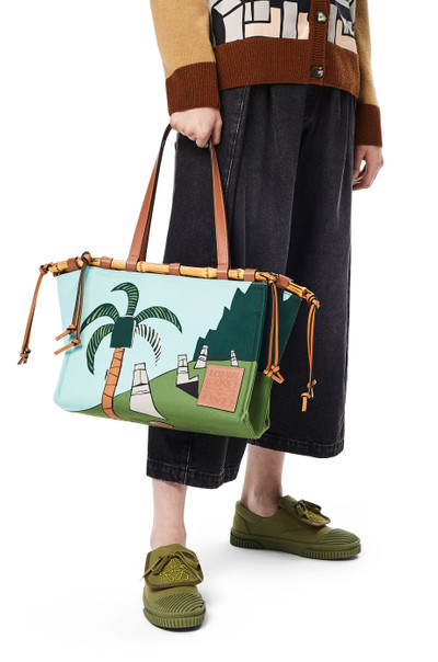 Loewe Easter Island Cushion Tote bag in canvas and calfskin outlook