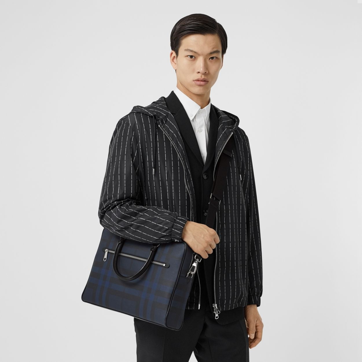 London Check and Leather Briefcase - 3