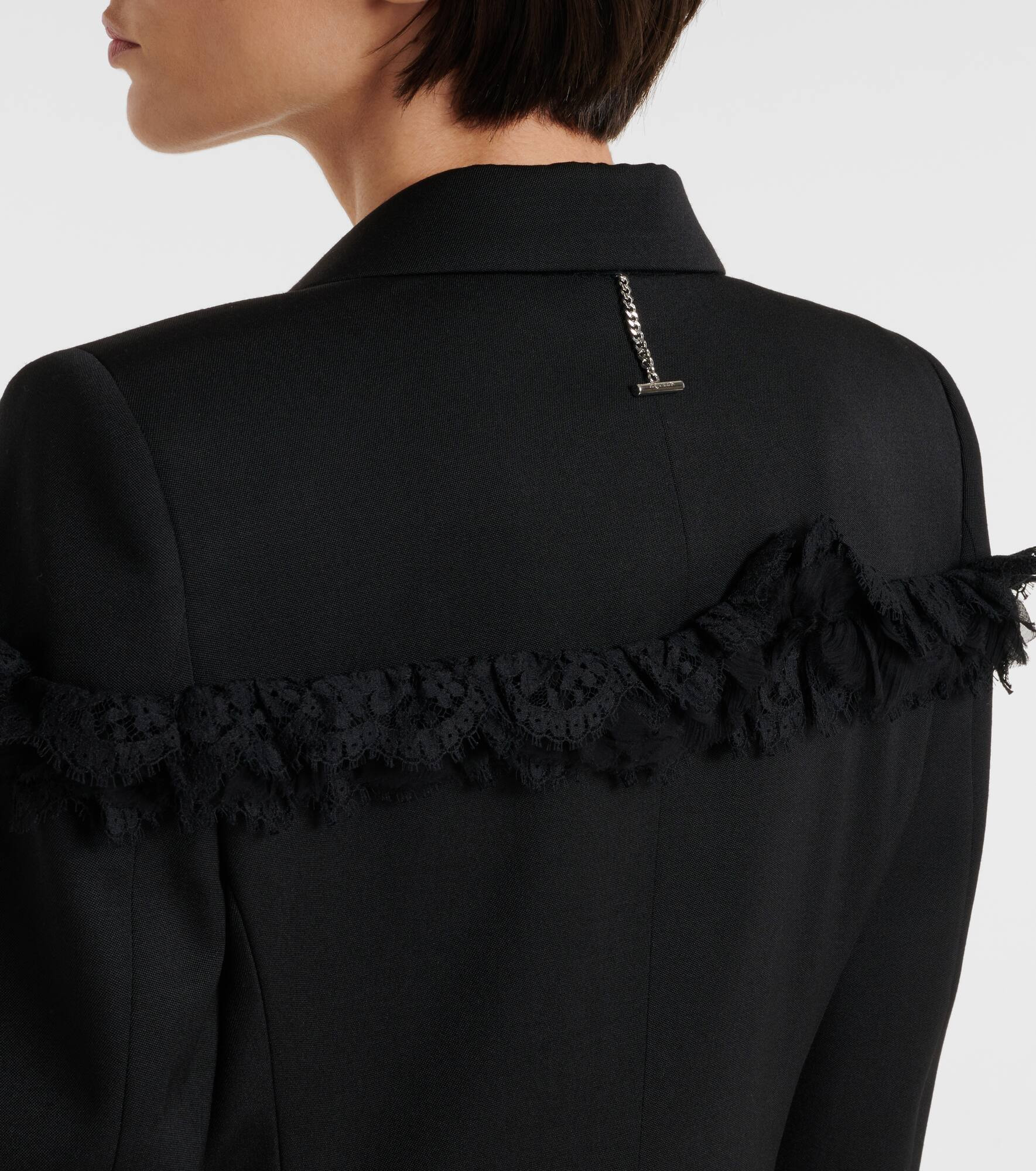 Lace-trimmed wool blazer - 6