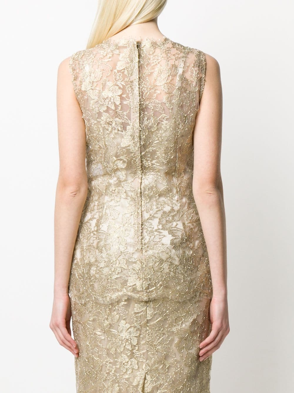 lace brocade sleeveless blouse - 4