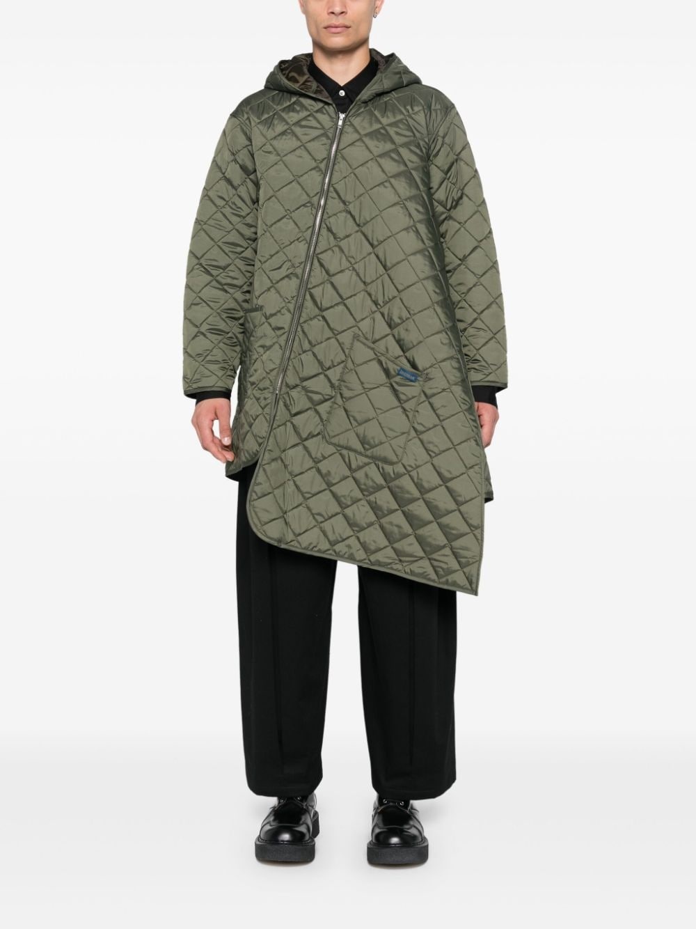asymmetric parka coat - 2
