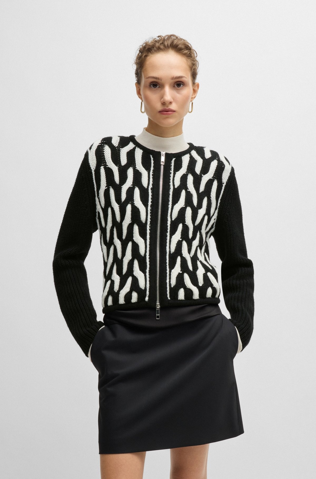 SLIM-FIT JACKET IN WOOL JACQUARD - 2