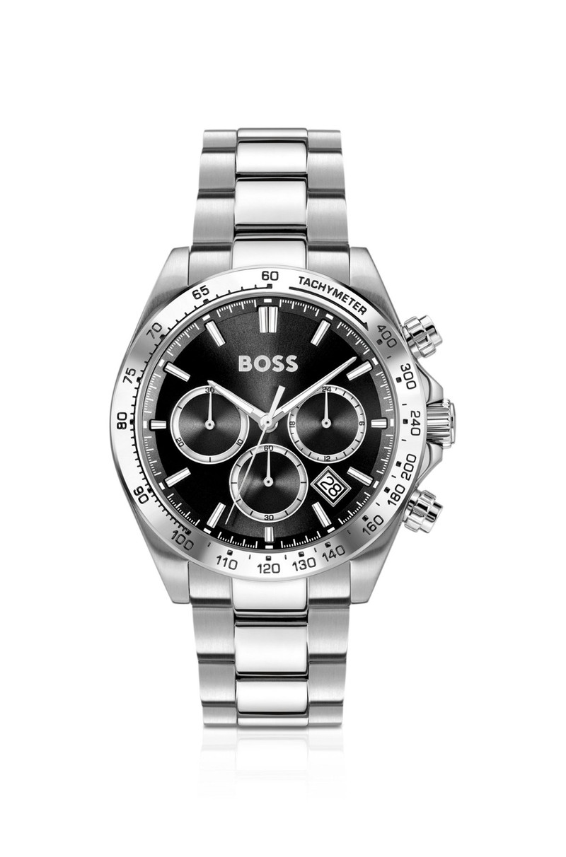 HERO 2.0 BLACK DIAL CHRONOGRAPH WATCH WITH STEEL BRACELET 1
