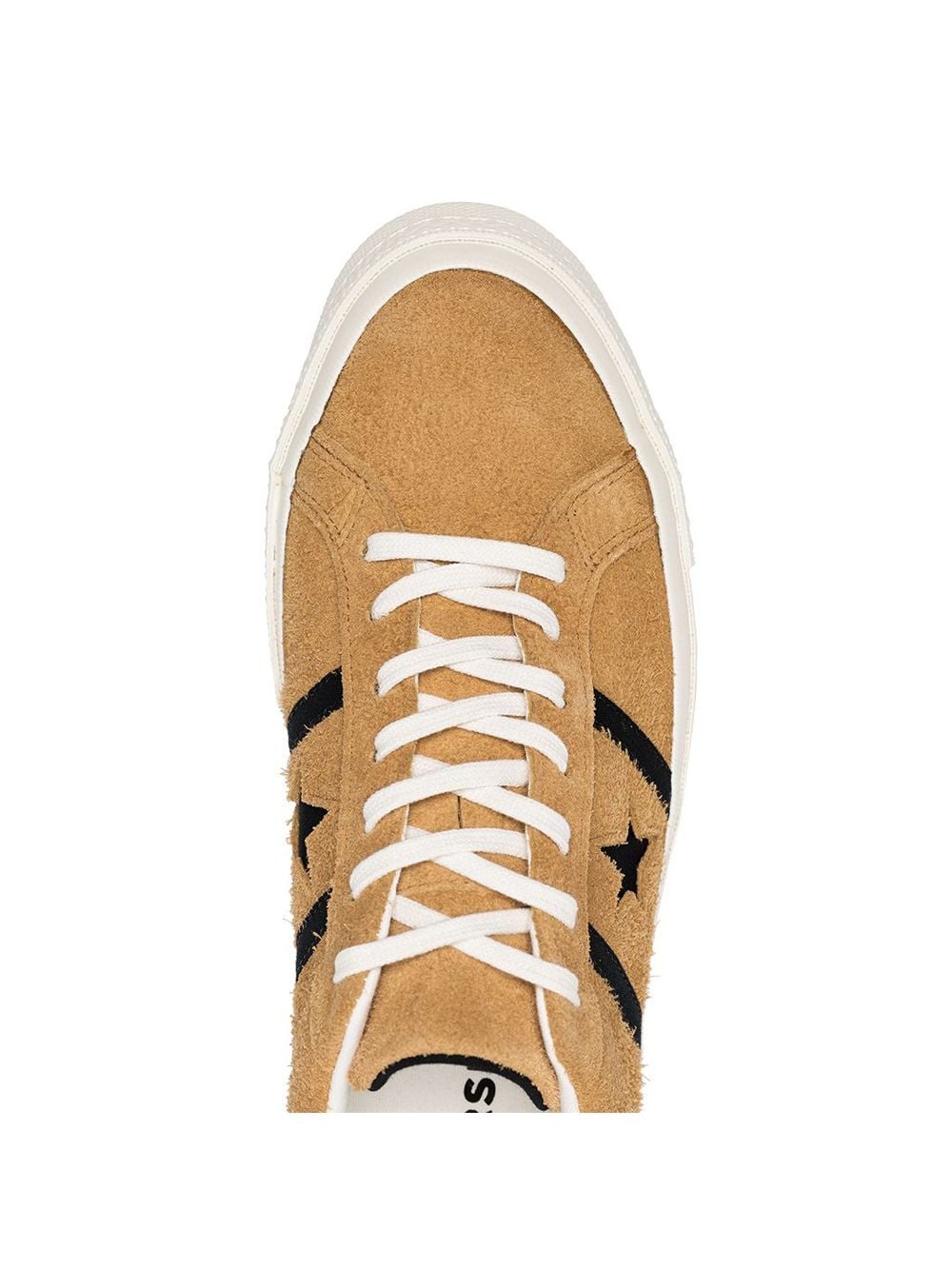 yellow and black one star academy suede leather low top sneakers - 4