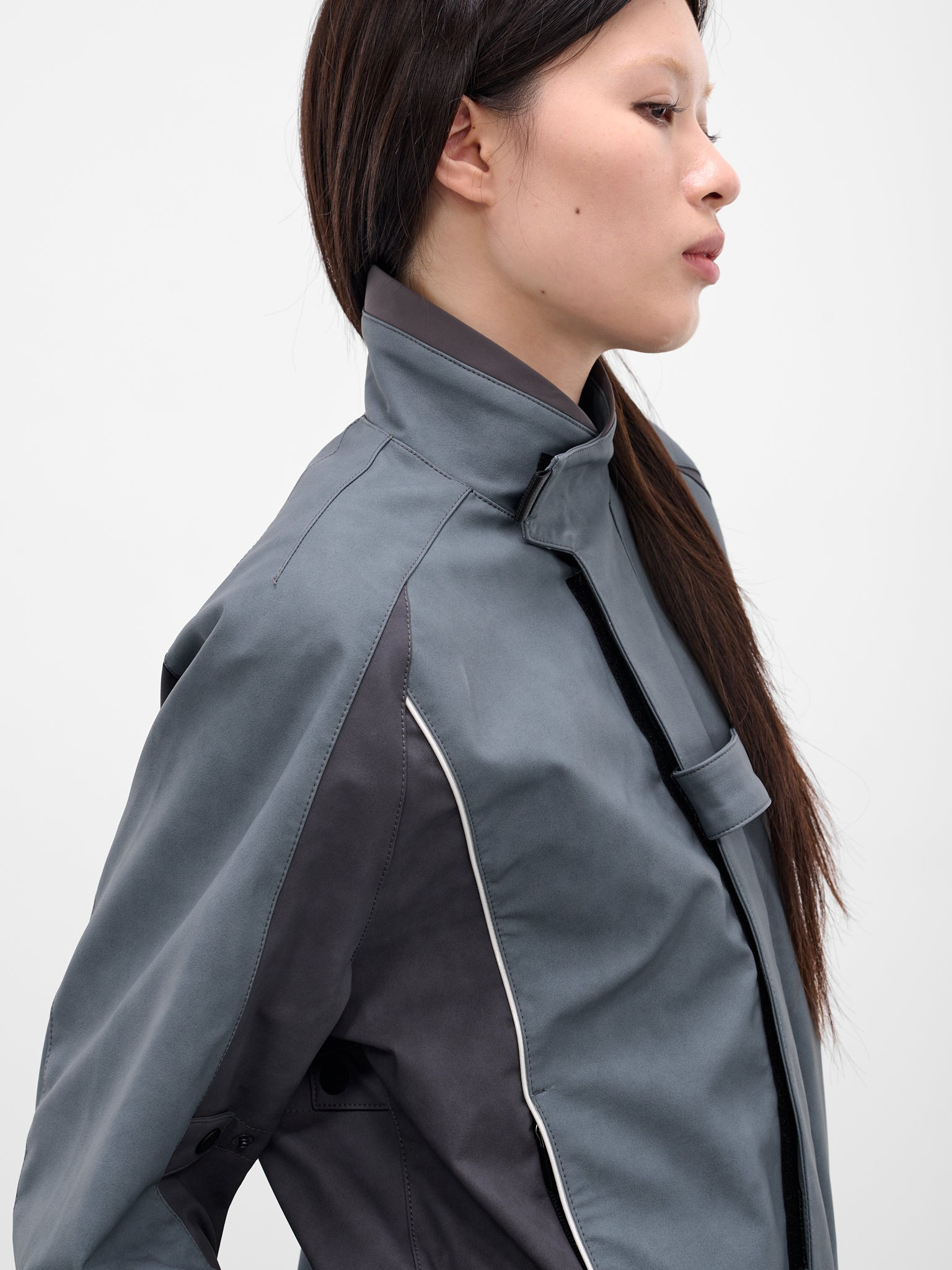 Gray Technical Biker Jacket - 5