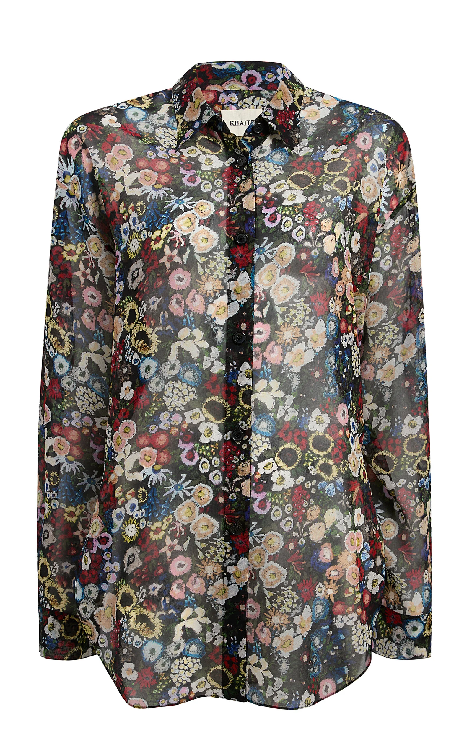 Goya Floral Silk-Chiffon Shirt floral - 1